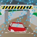 車の水害。大雨や台風に備えて